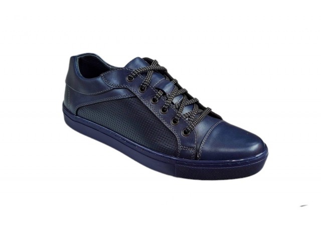 Pantofi barbati sport din piele naturala, Negru, CIUCALETI SHOES